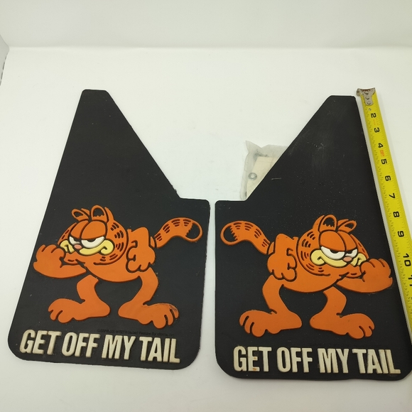 NOS Vintage New 1978 Garfield The Cat Get off my tail mud flaps NWOT - Picture 2 of 6